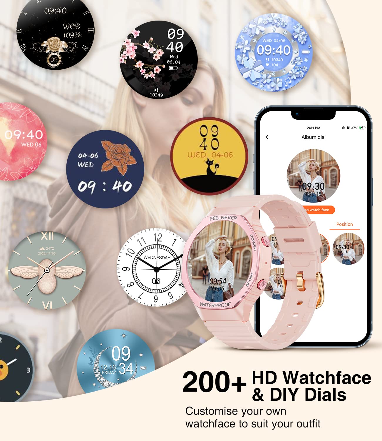 Foto 8 pulgar | Reloj Smartwatch Lige Rosa con Bluetooth-Venta Internacional