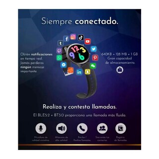 Foto 3 | Smartwatch G-tide R2 Pro Color Negro para Hombre