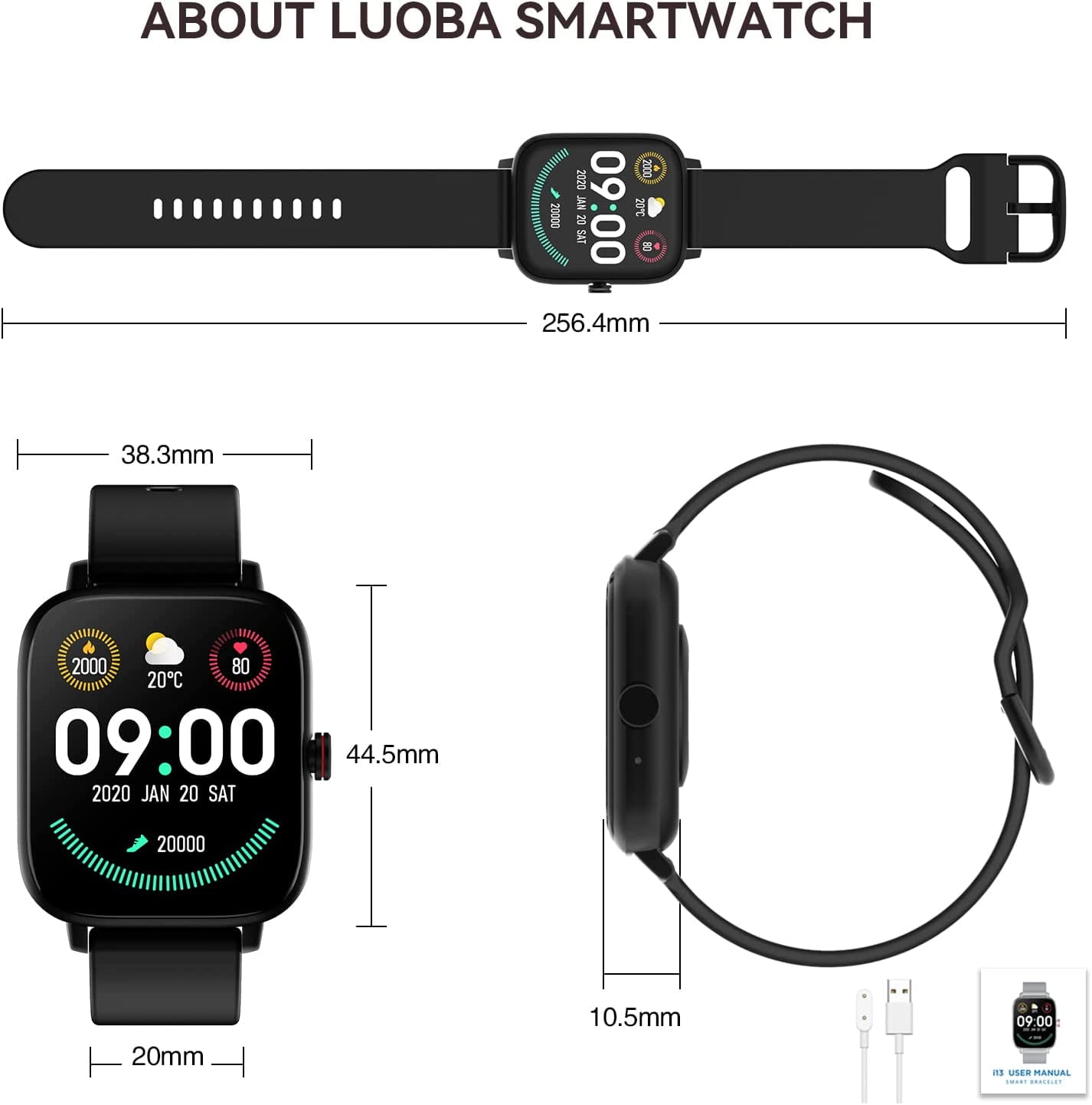 Foto 8 pulgar | Reloj Smartwatch Negro con Bluetooth-Venta Internacional