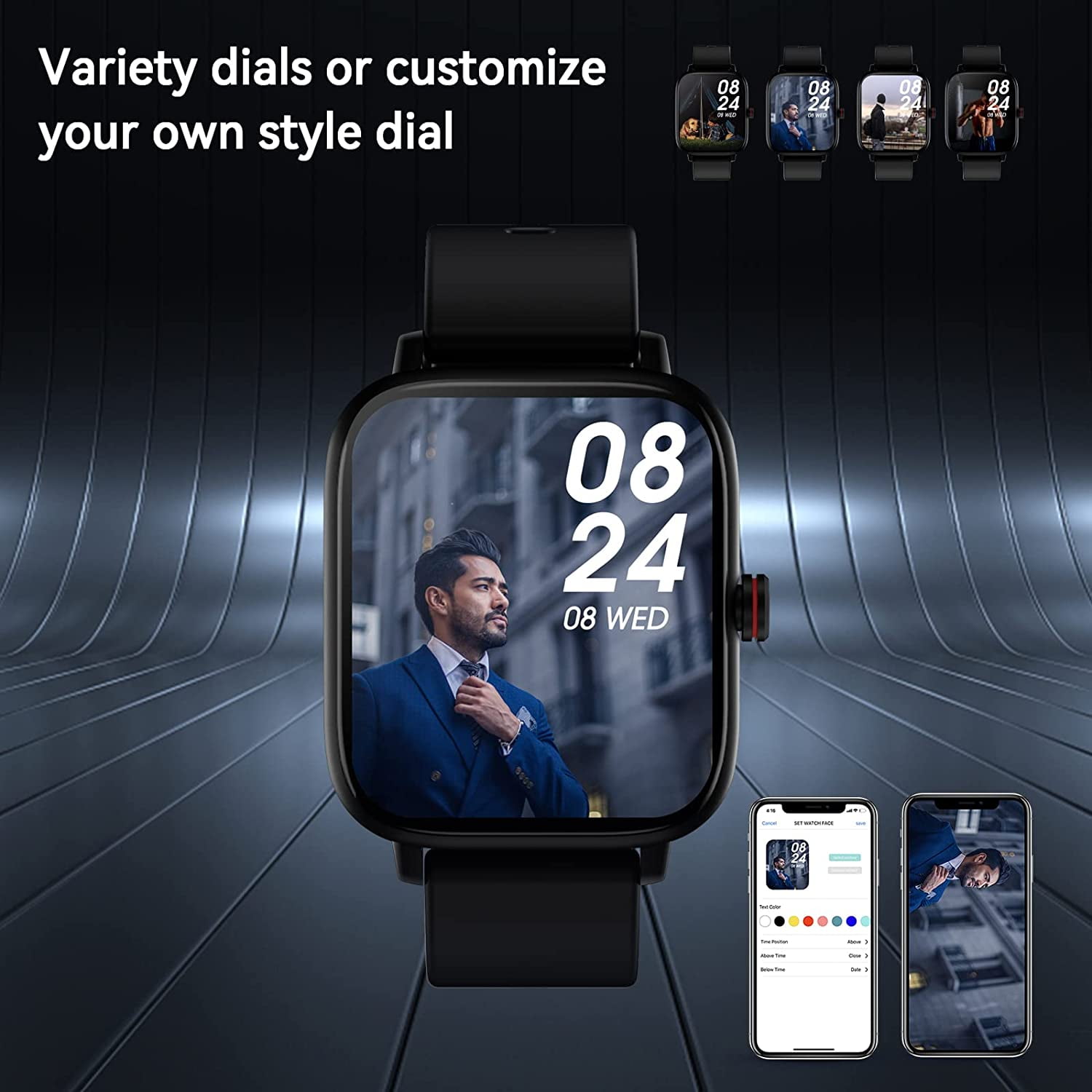 Foto 4 pulgar | Smartwatch Viplive Con Pantalla Táctil De 1.7 Pulgadas, Llamadas Y Sms, Negro - Venta Internacional.