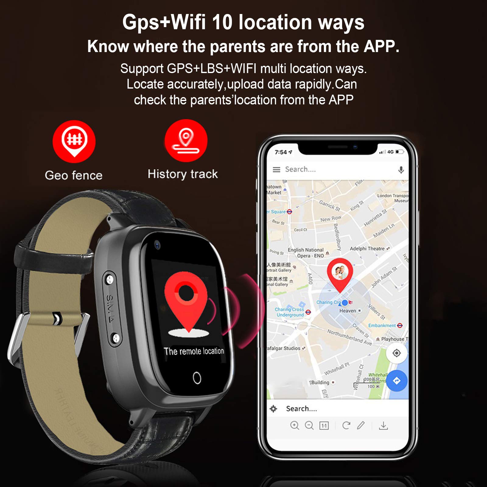 Foto 5 | Reloj Inteligente Ele Eleoption Para Personas Mayores Con Gps 4g De Frecuencia Cardíaca Ip67 - Venta Internacional.