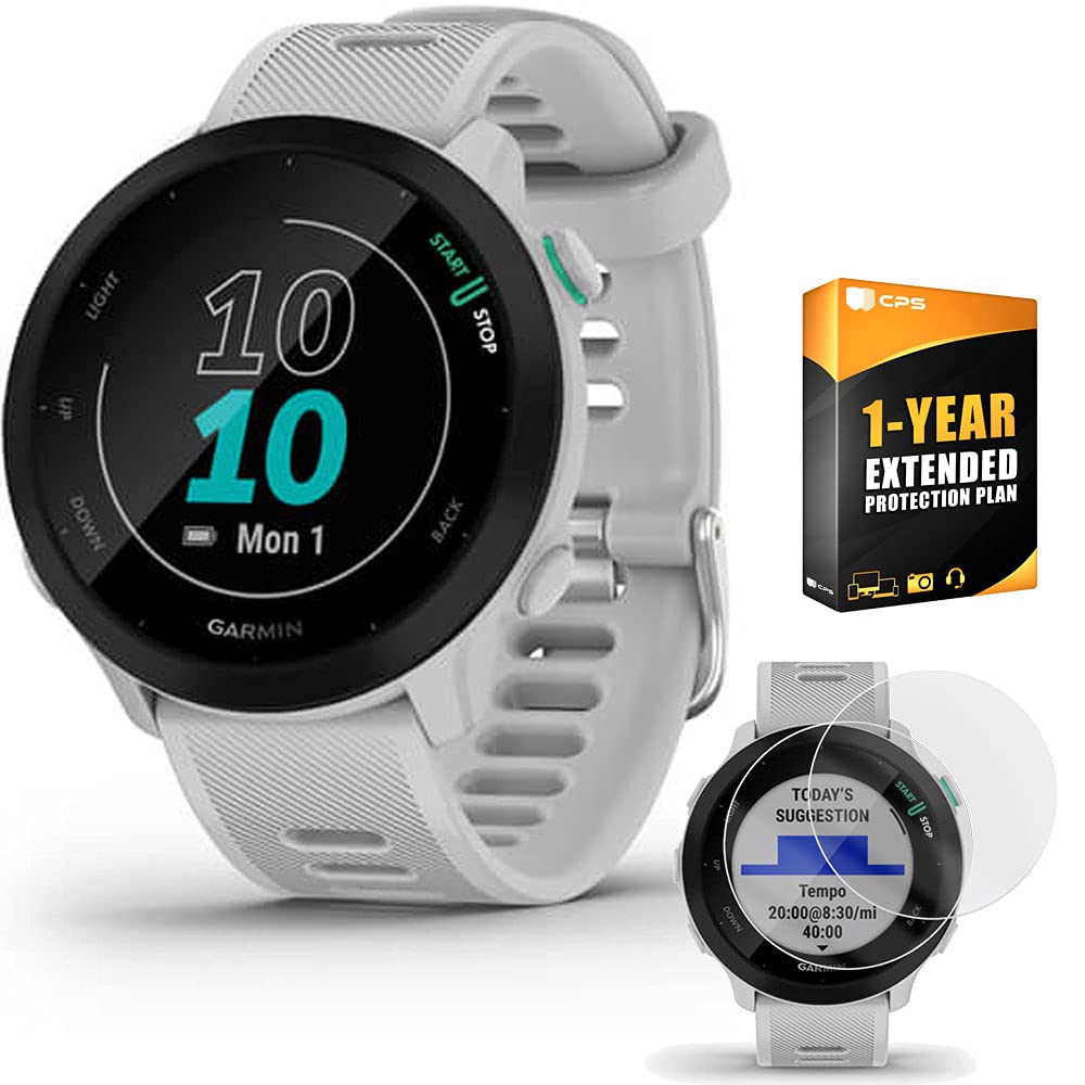 Foto 2 pulgar | Reloj Gps Para Correr Garmin Forerunner 55 Blanco Con Protector De Pantalla - Venta Internacional.