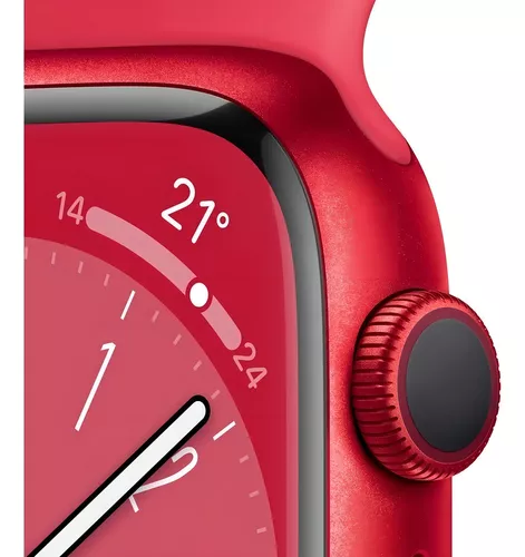 Foto 4 pulgar | Apple Watch Series 8 GPS - Caja de Aluminio Rojo de 41 mm y Correa Deportiva