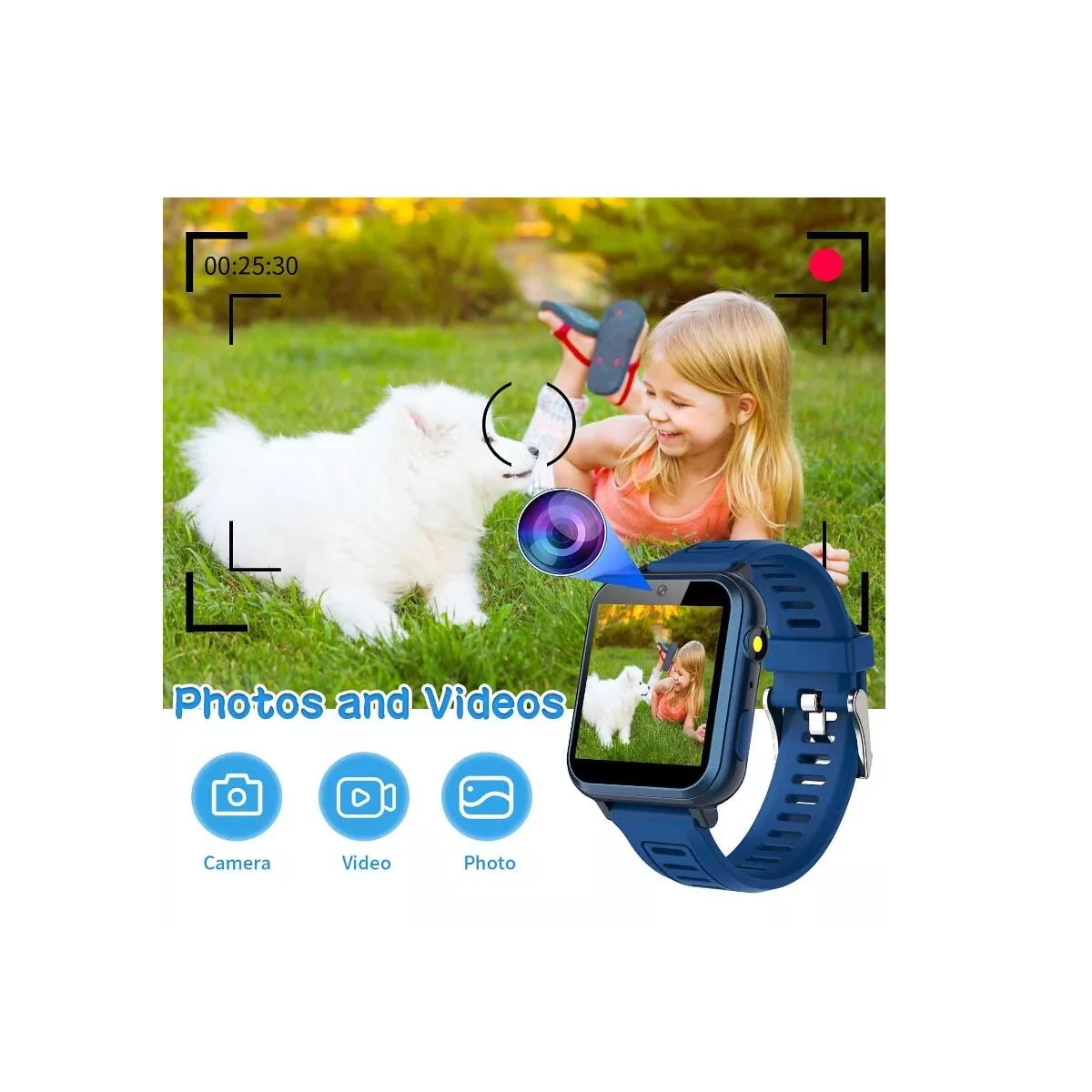 Foto 4 pulgar | Reloj Inteligente Para Niños, 24 Juegos, Podómetro, Cámara,  Eo Safe Imports Esi-14619 Azul