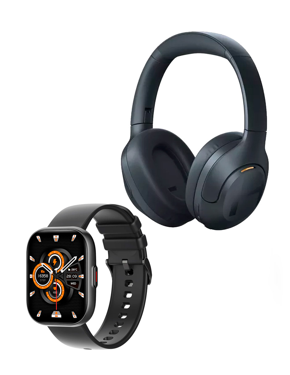 Smartwatch Combo Nero P+68 con Auriculares Inalámbricos Petukita Box