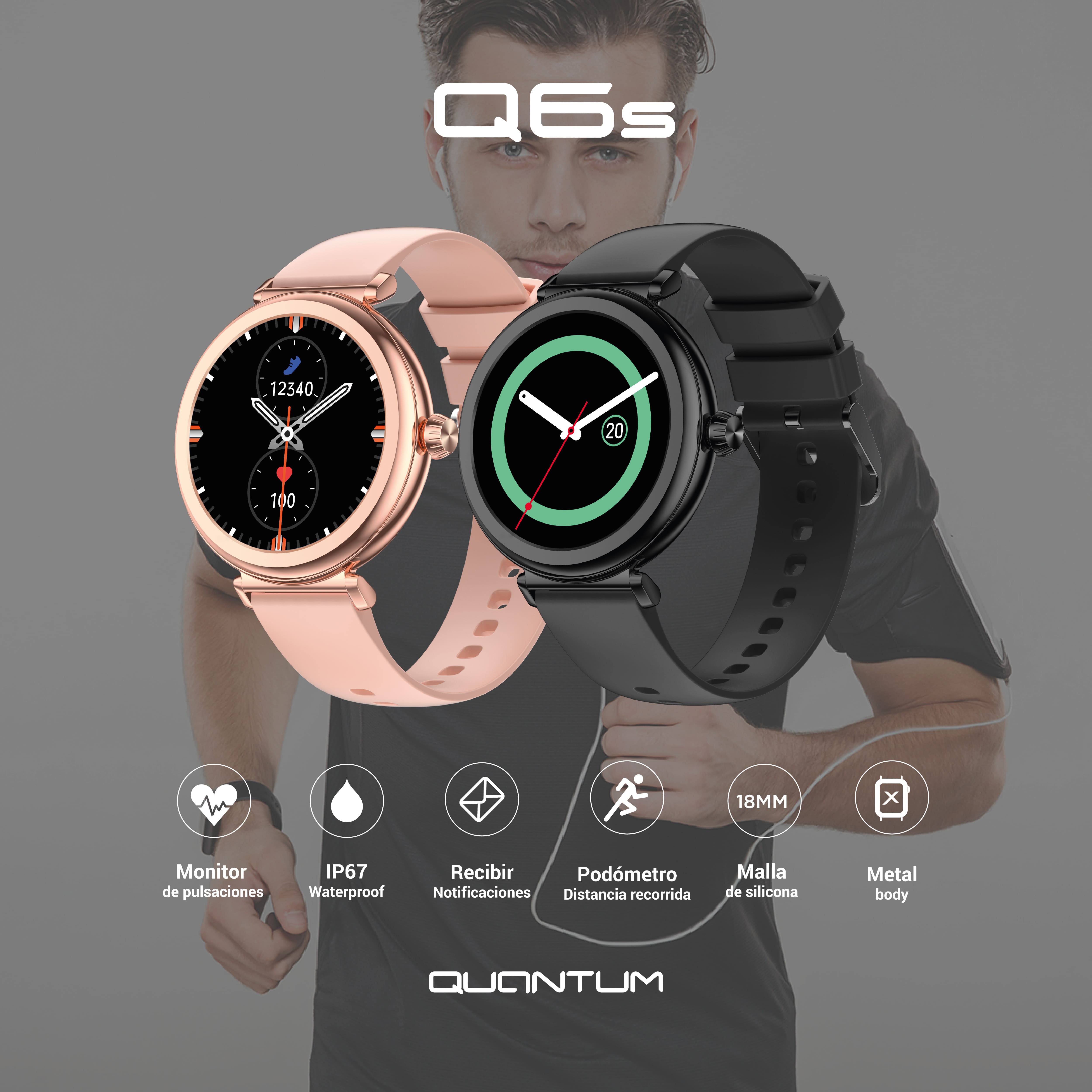 Foto 8 pulgar | Smartwatch X-view Quantum Watch Q6s Rose Gold