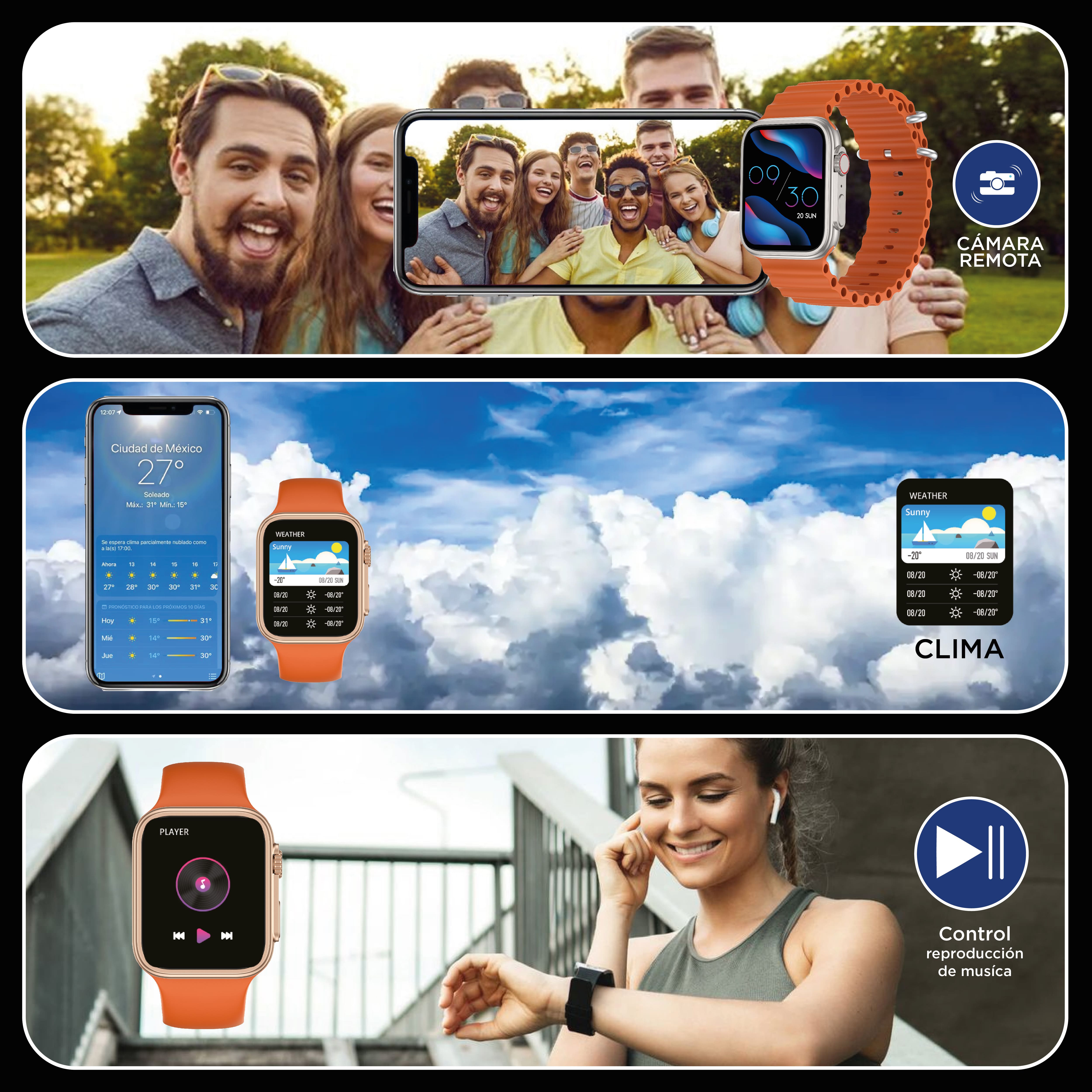 Foto 4 pulgar | Smartwatch X-view Quantum Watch Q Flex Naranja