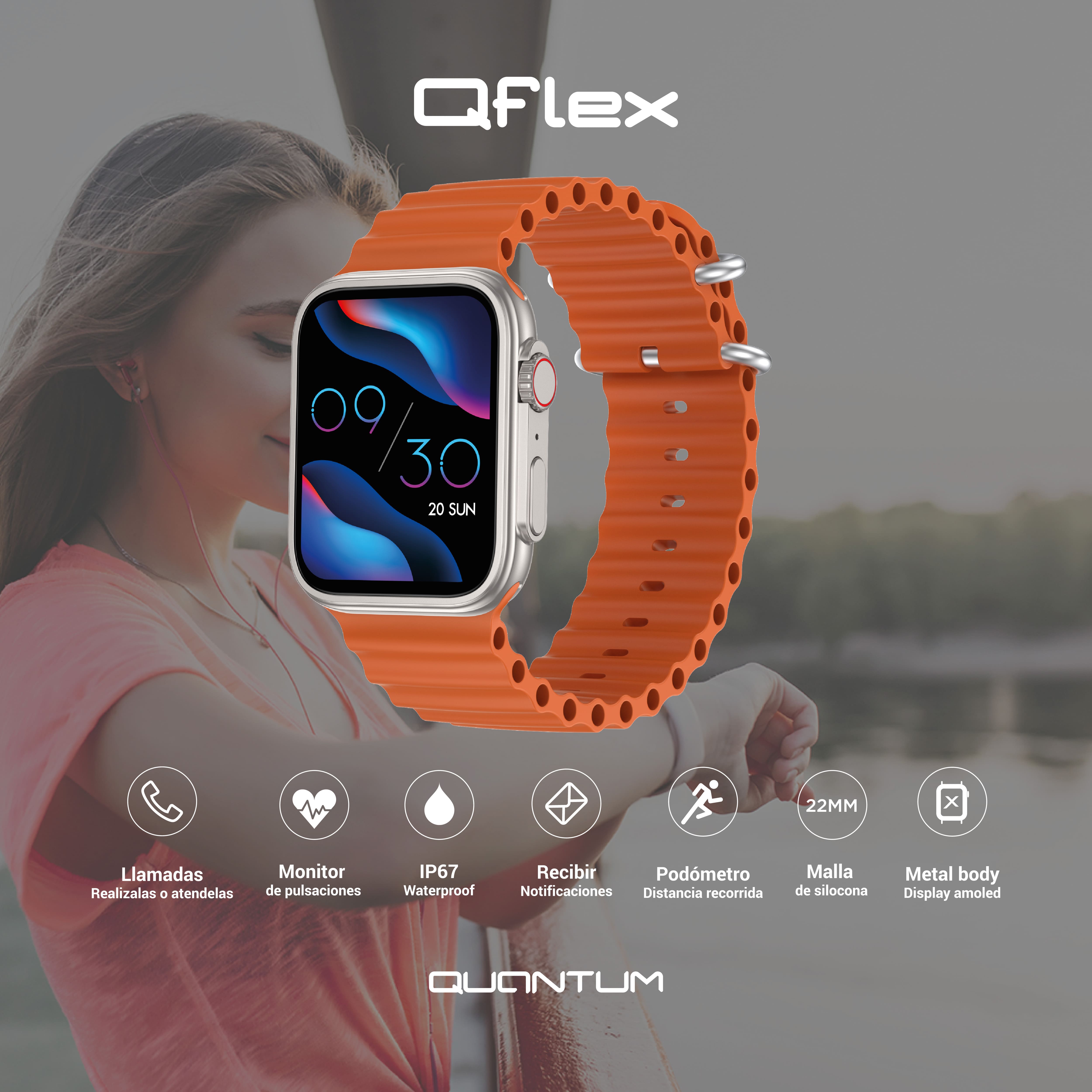 Foto 7 pulgar | Smartwatch X-view Quantum Watch Q Flex Naranja