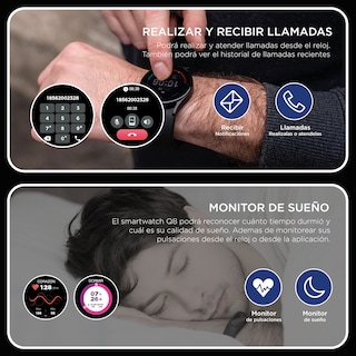 Foto 5 | Smartwatch Q8 X-View Pantalla AMOLED Llamadas Medidor de Pulsaciones y Resistencia al Agua