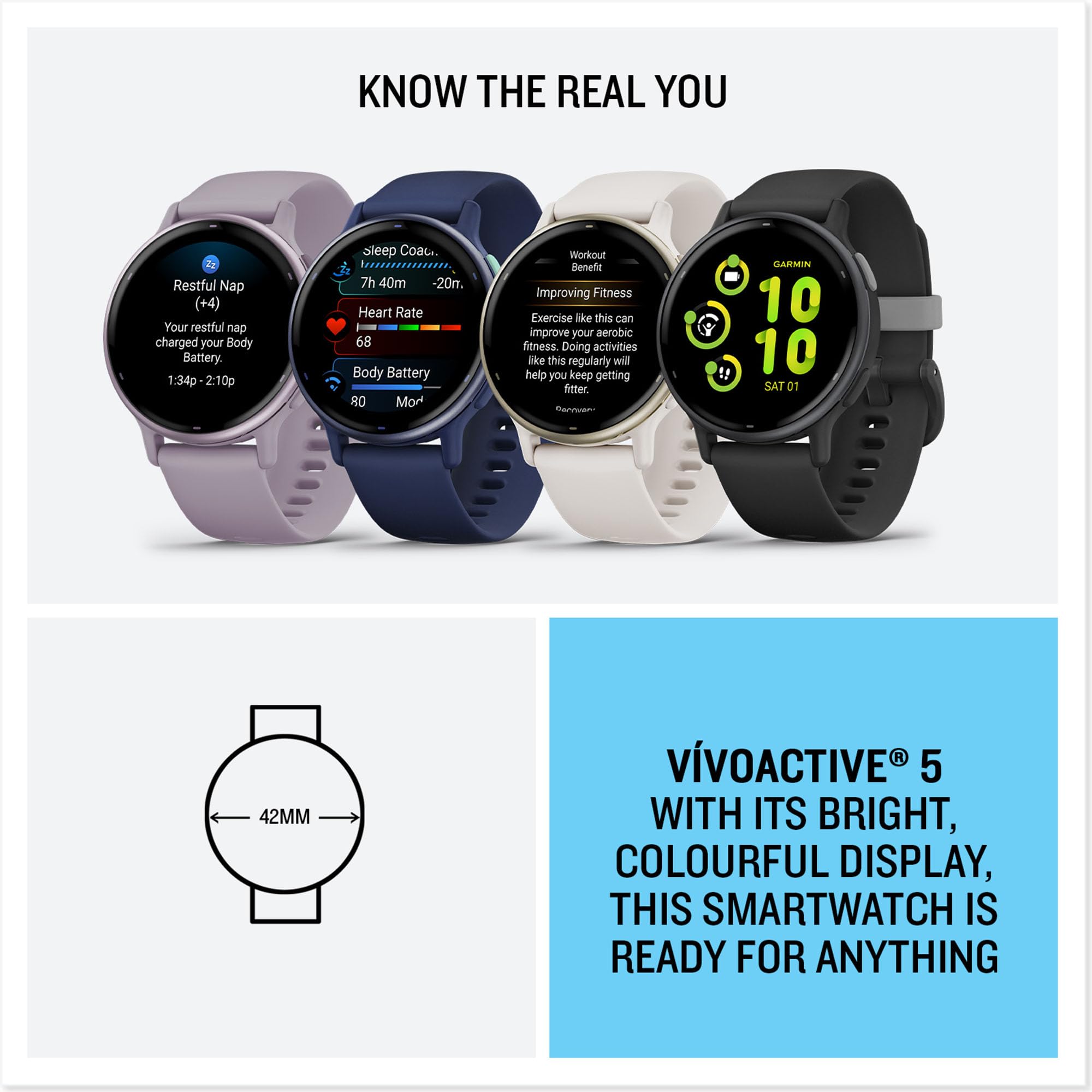 Foto 7 | Reloj Inteligente Garmin Vívoactive 5 Health Fitness Gps Amoled Marfil - Venta Internacional.