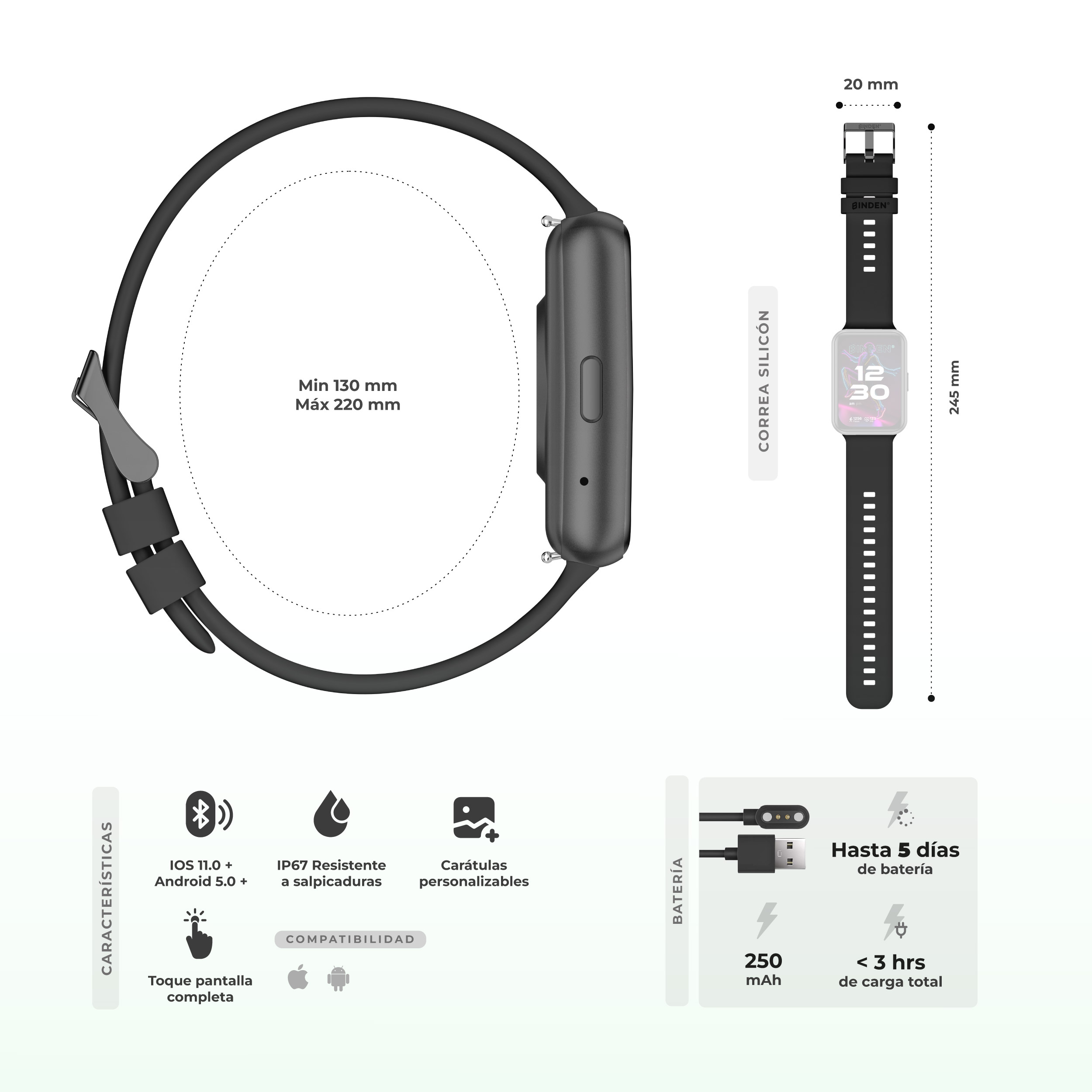 Foto 3 | Smartband Binden Era Fit View Amoled 1.74” Realiza Llamadas