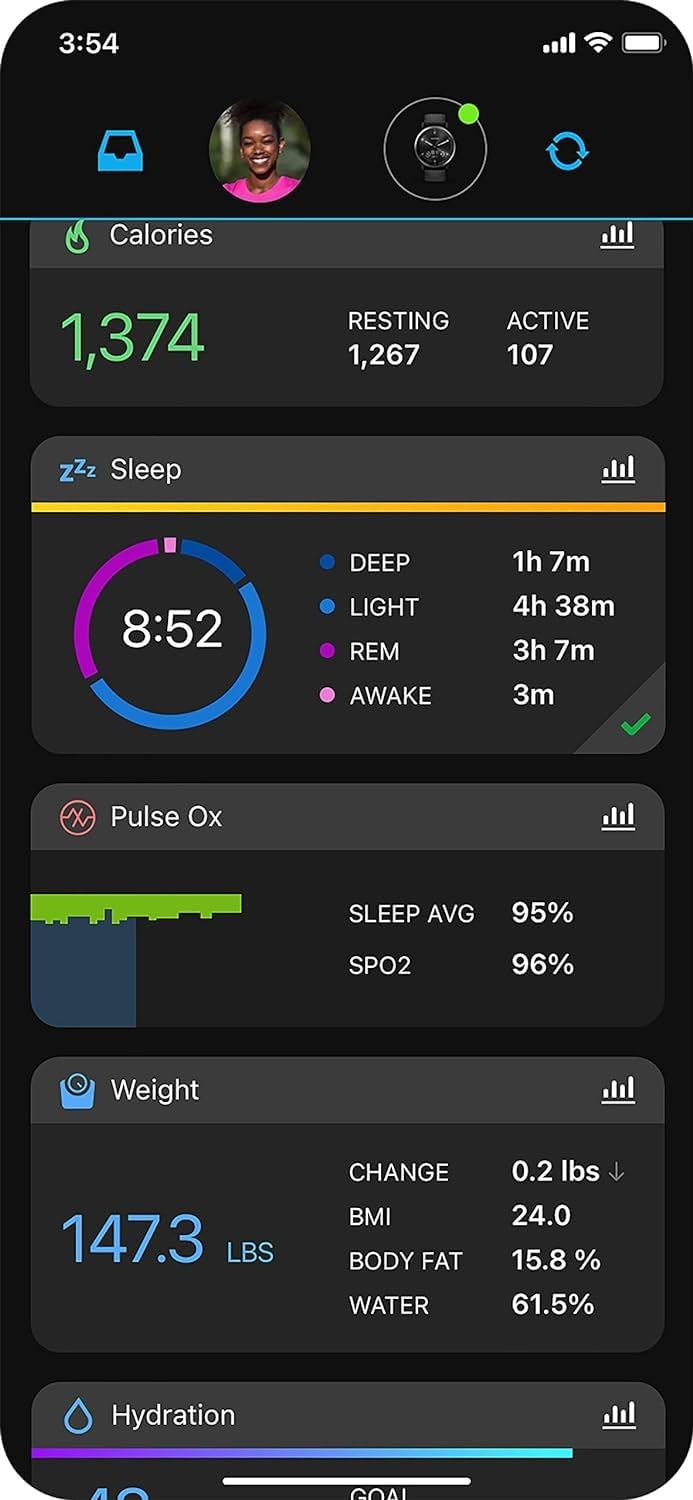Foto 8 pulgar | Reloj Inteligente Garmin Vivomove Sport Hybrid con Pantalla Táctil Negro - Venta Internacional