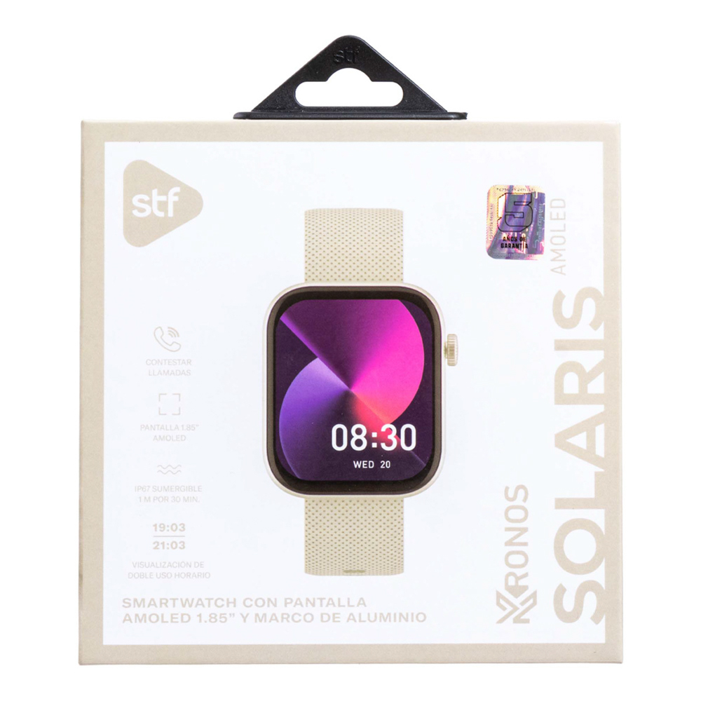 Foto 7 pulgar | Smartwatch Reloj Inteligente STF Kronos Solaris Beige