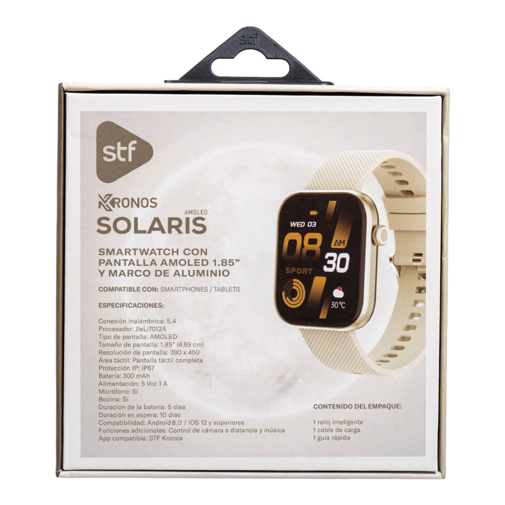 Foto 8 pulgar | Smartwatch Reloj Inteligente STF Kronos Solaris Beige