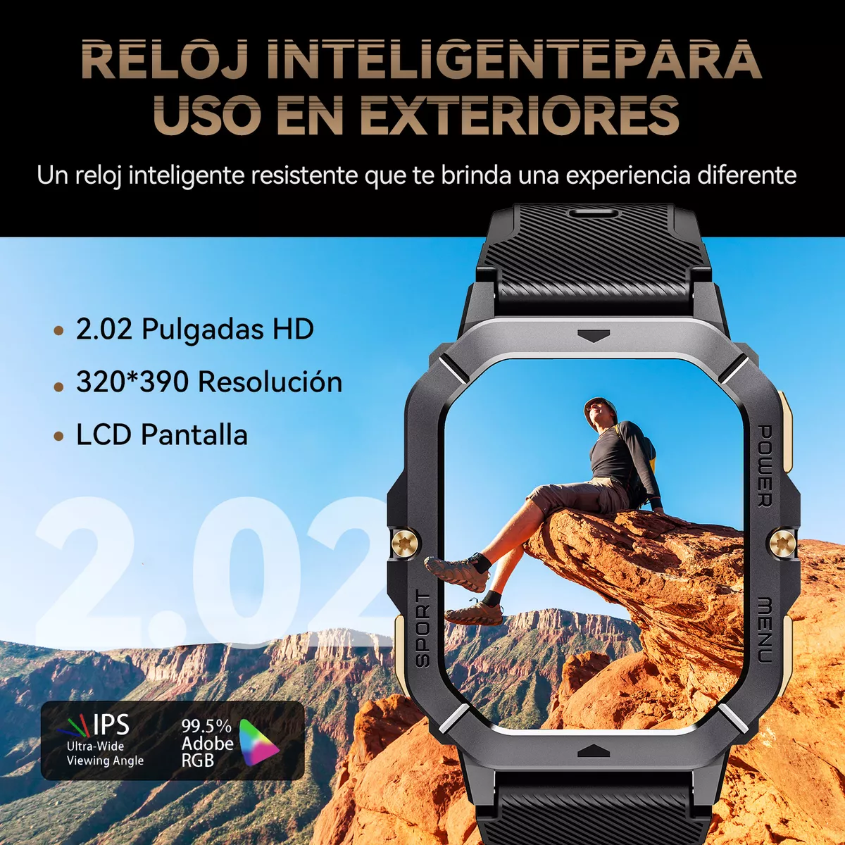 Foto 4 pulgar | Reloj Inteligente Resistente Al Agua Eo Safe Imports Esi-15465 Negro