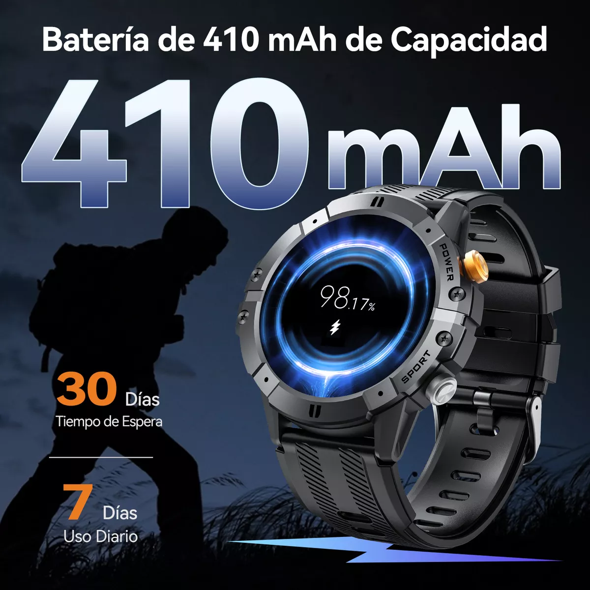 Foto 3 pulgar | Smartwatch Reloj Inteligente Resistente Al Agua Eo Safe Imports Esi-15458 Negro