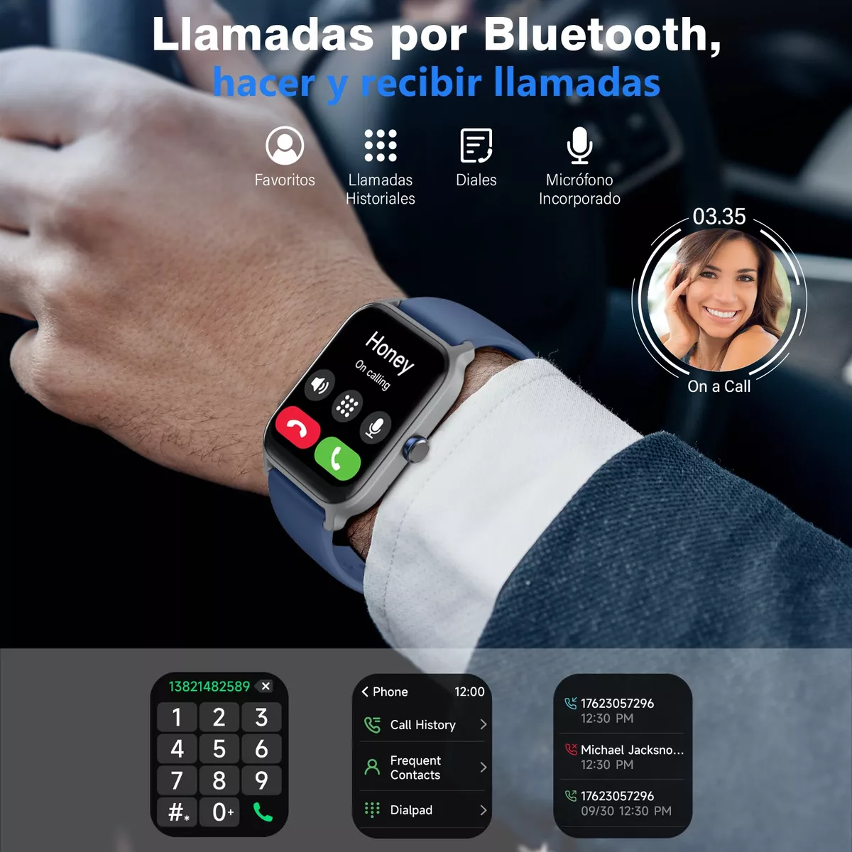 Foto 4 pulgar | Smartwatch Reloj Inteligente Bluetooth Eo Safe Imports Esi-15459 Azul