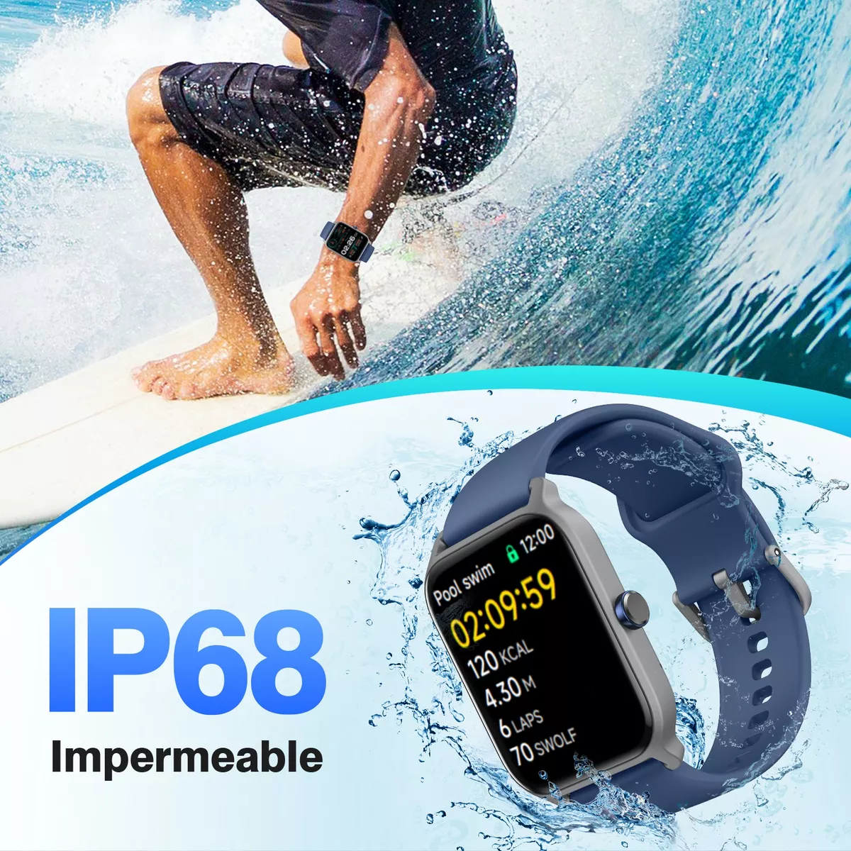 Foto 6 pulgar | Smartwatch Reloj Inteligente Bluetooth Eo Safe Imports Esi-15459 Azul