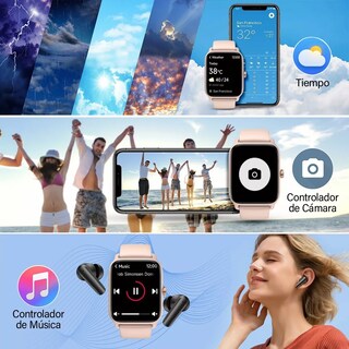 Foto 4 | Smartwatch Reloj Inteligente Bluetooth Eo Safe Imports Esi-15462 Rosa