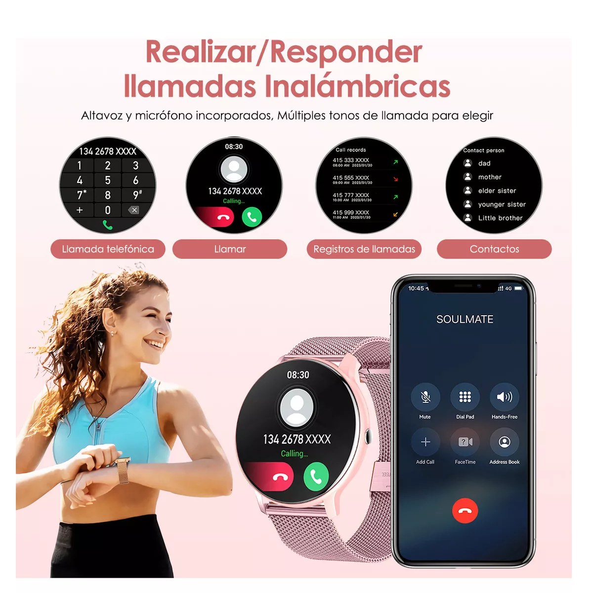 Foto 5 pulgar | Smartwatch Reloj Inteligente Deportivo Eo Safe Imports Esi-15466 Rosa