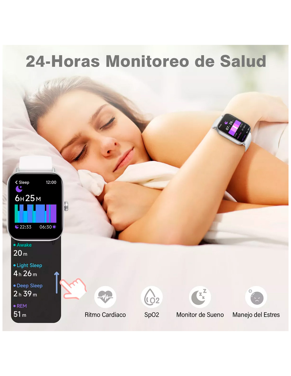 Foto 6 pulgar | Reloj Inteligente Id-w19 Petukita Box Pantalla Hd Llamadas Bluetooth Compatible Con Asistente Virtual