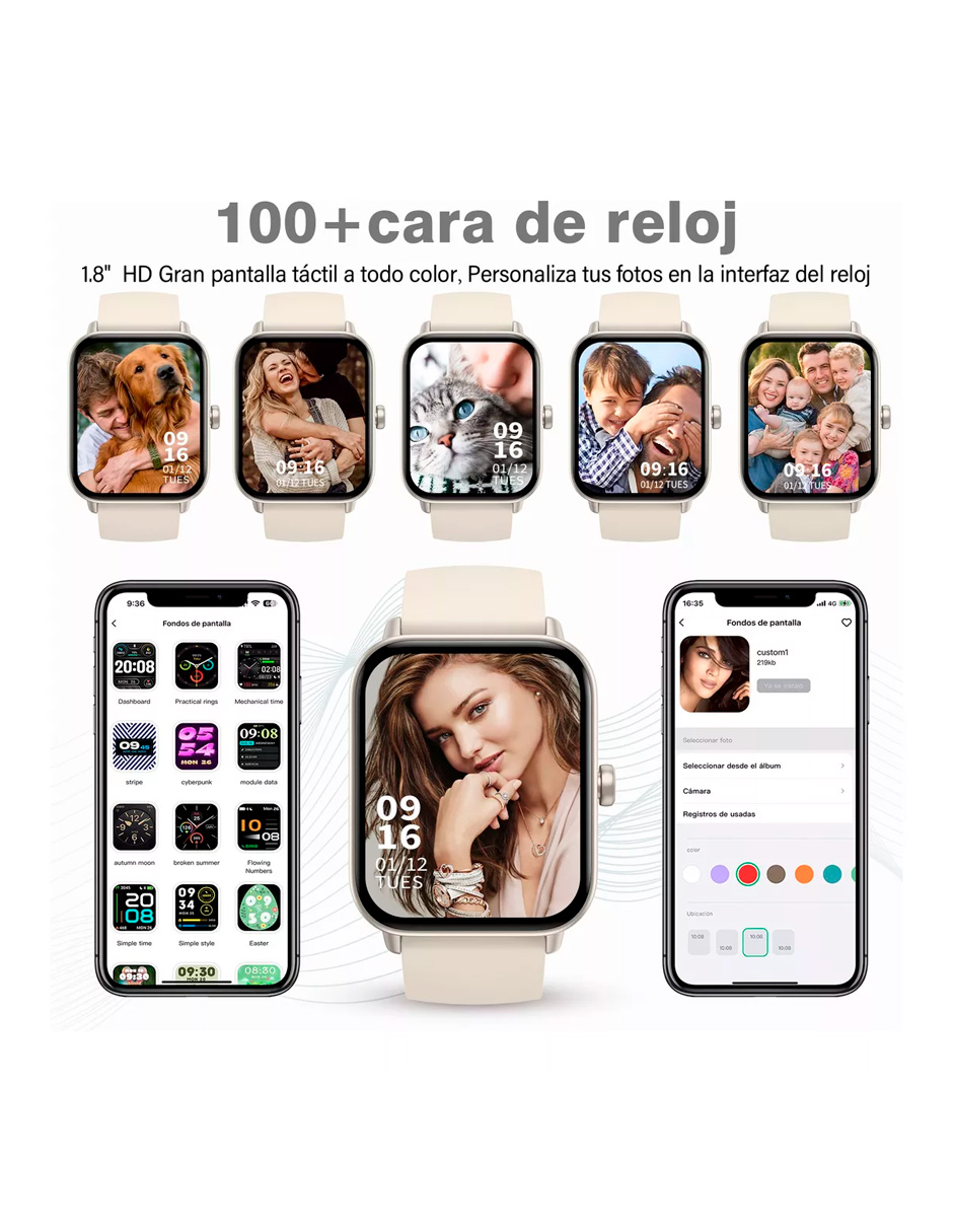 Foto 4 pulgar | Reloj Inteligente Id-w19 Petukita Box Pantalla Hd Llamadas Bluetooth Compatible Con Asistente Virtual