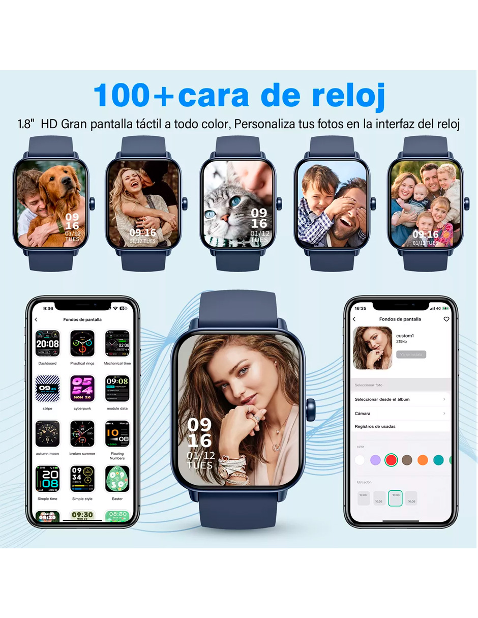 Foto 4 pulgar | Reloj Inteligente Id-w19 Petukita Box Pantalla Hd Llamadas Bluetooth Compatible  Con Asistente Virtual