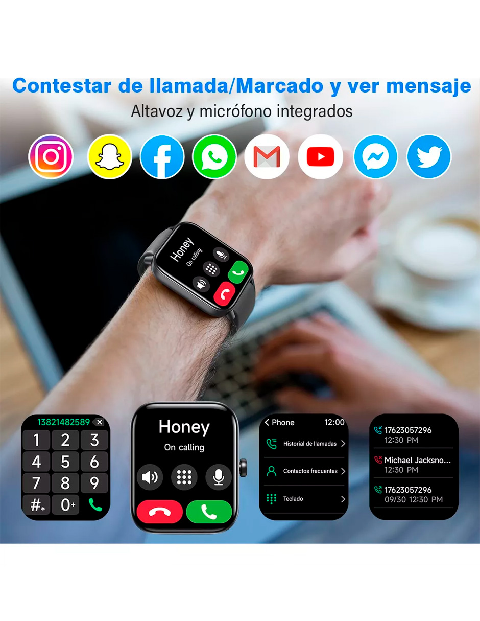 Foto 5 pulgar | Reloj Inteligente Id-w19 Petukita Box Pantalla Hd Llamadas Bluetooth Compatible Con Asistente Virtual