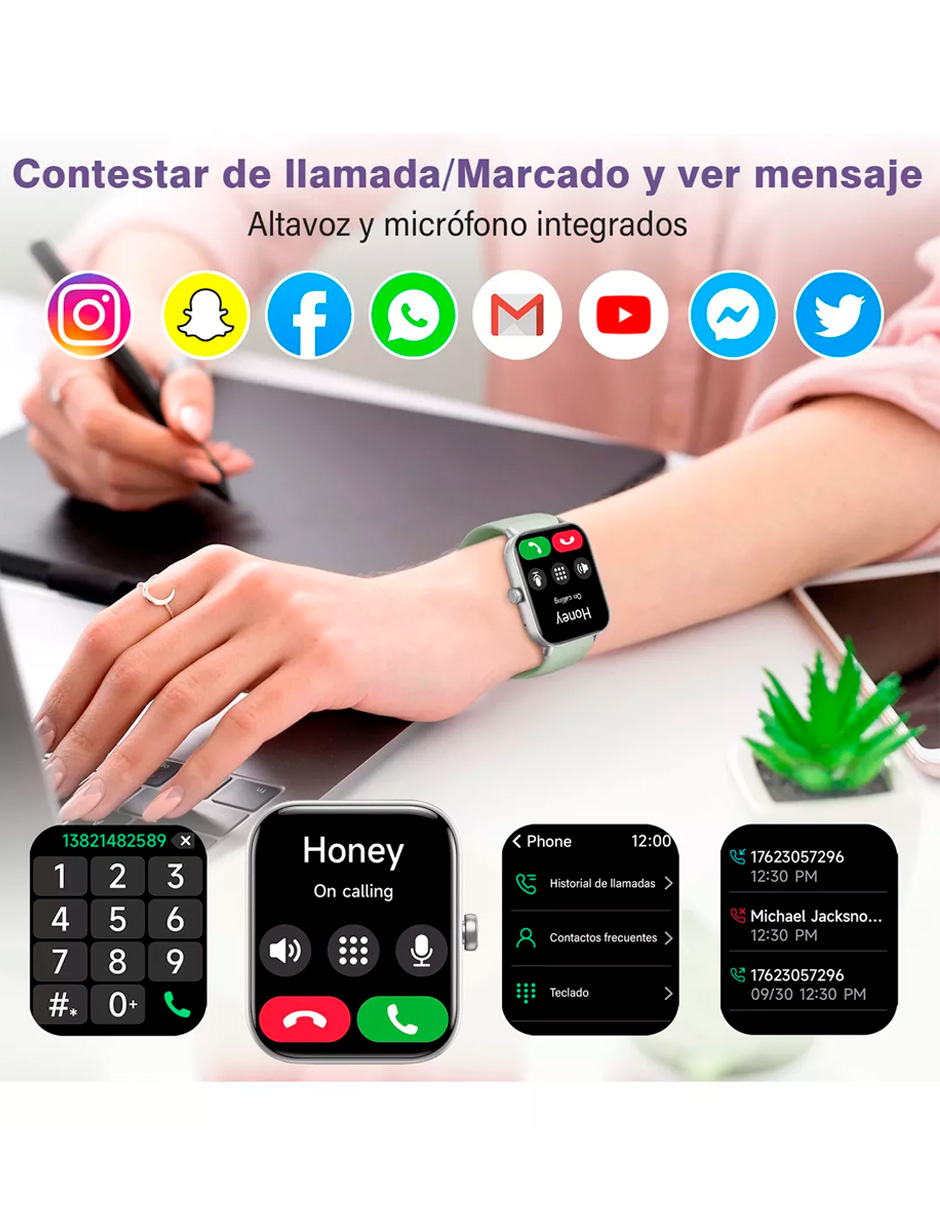 Foto 5 pulgar | Reloj Inteligente Id-w19 Petukita Box Pantalla Hd Llamadas Bluetooth Compatible Con Asistente Virtual