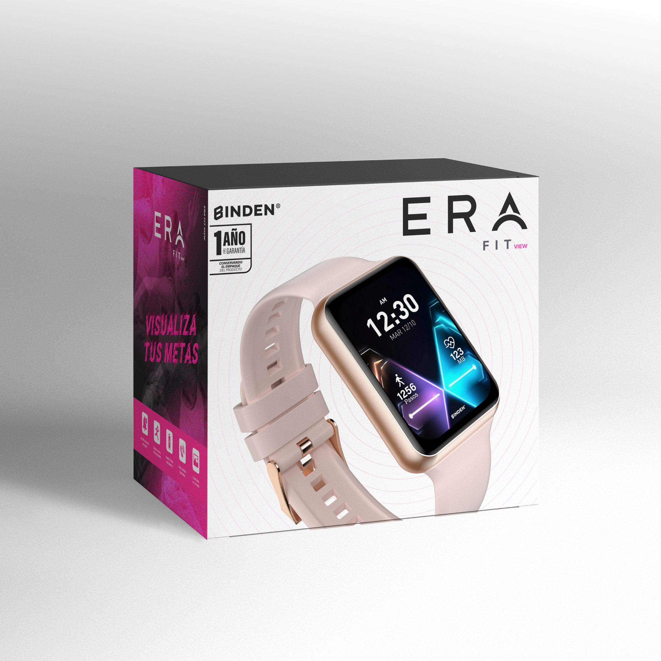 Foto 5 pulgar | Smartband Binden Era Fit View Rosa Amoled 1.74” Realiza Llamadas