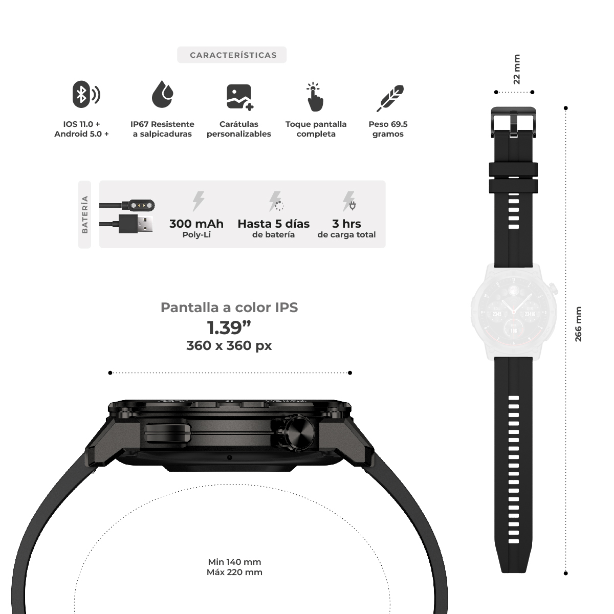 Foto 4 pulgar | Smartwatch Binden Era Army Eros Negro Reloj Inteligente Para Hombre