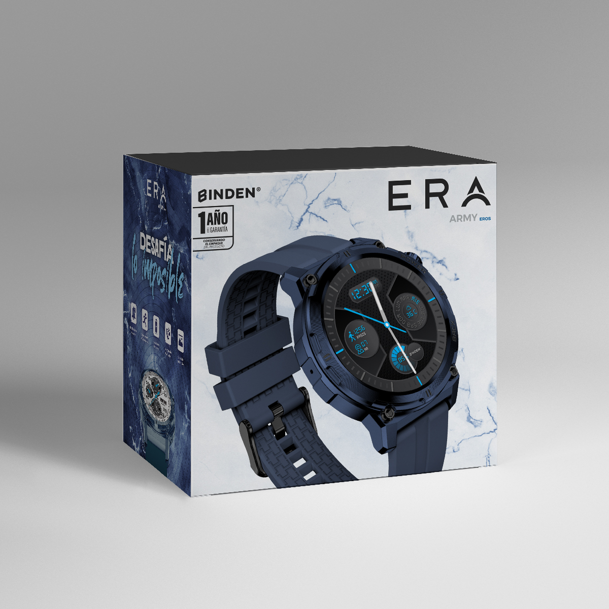 Foto 5 pulgar | Smartwatch Binden Era Army Eros Azul Reloj Inteligente Para Hombre