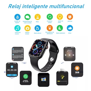 Foto 2 | Reloj Inteligente Smartwatch Bluetooth, Pantalla Táctil Eo Safe Imports Esi-15736 Negro