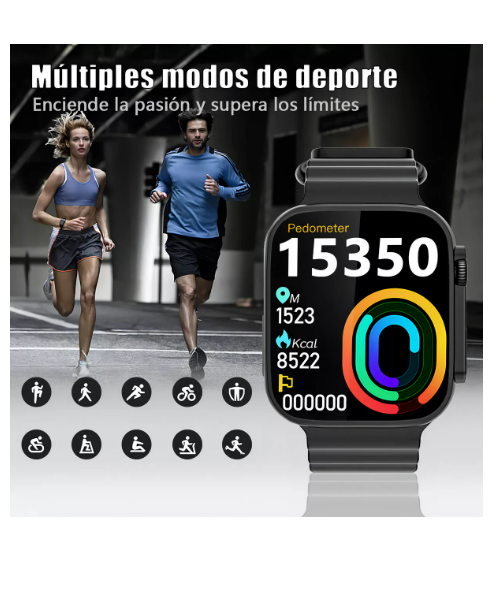 Foto 4 pulgar | Smartwatch Genérica T800 Ultra Display De 1.99'' Con Correa De Gel De Sílica - Color Negro Wünd