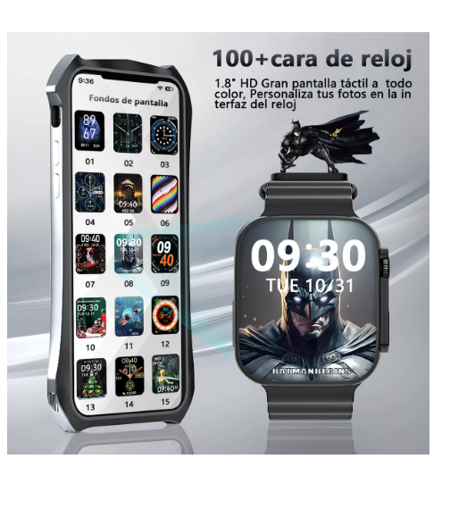 Foto 5 pulgar | Smartwatch Genérica T800 Ultra Display De 1.99'' Con Correa De Gel De Sílica - Color Negro Wünd