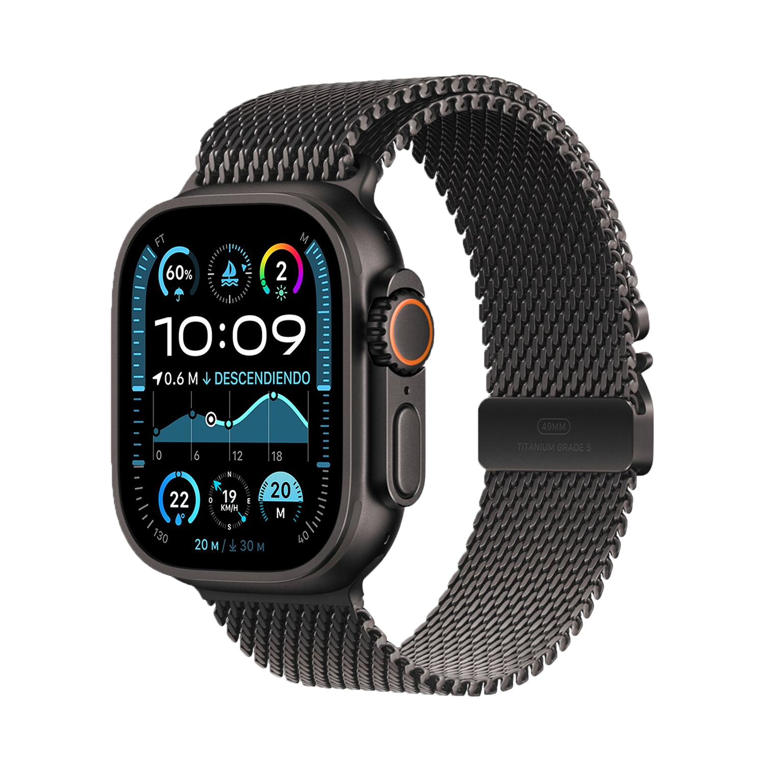 Foto 2 pulgar | Apple Watch Ultra 2 49mm (mx4v3) Titanio Negro Trail Loop M/l Negro