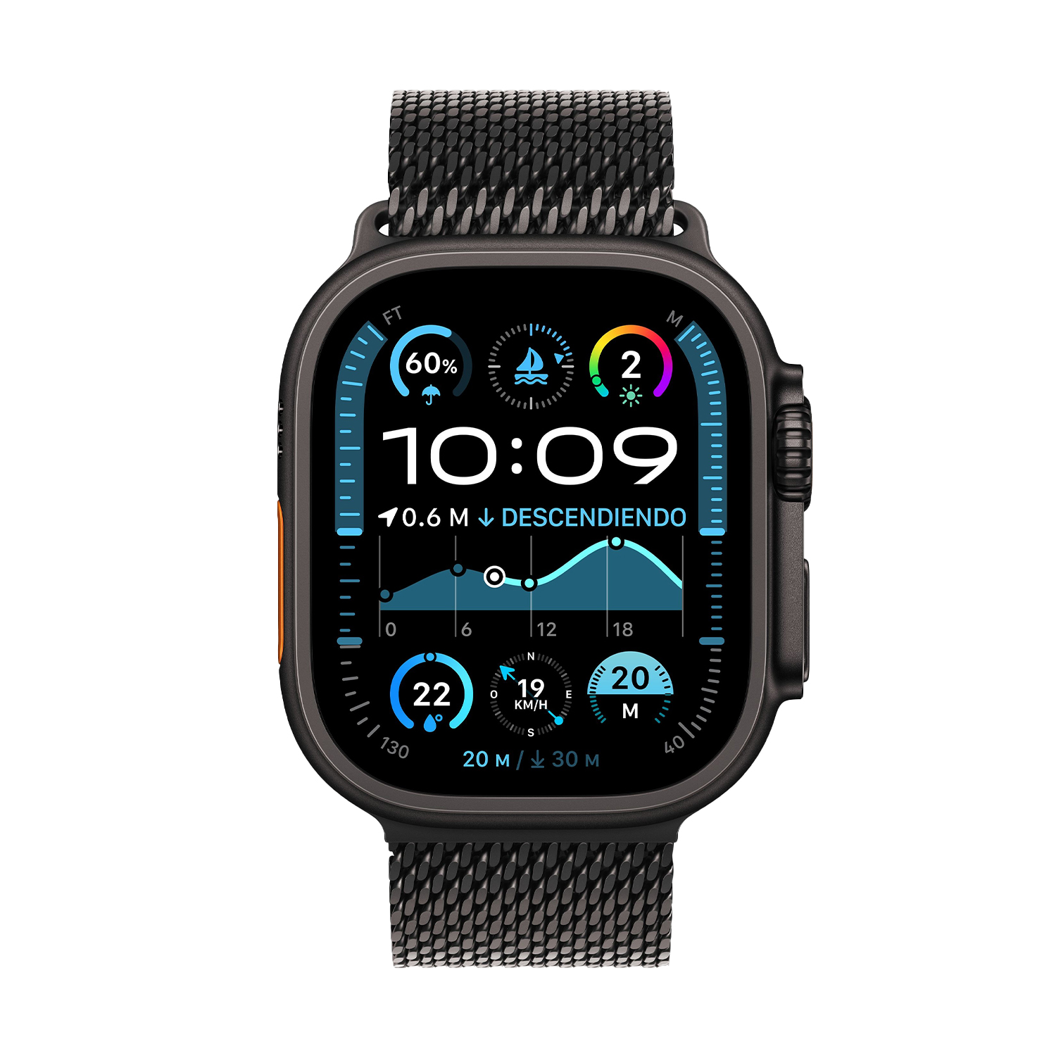 Foto 2 | Apple Watch Ultra 2 49mm (mx4v3) Titanio Negro Trail Loop M/l Negro