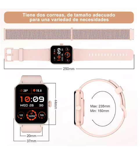 Foto 4 pulgar | Reloj Smartwatch Blackview R50 1.85 Smart Watch Reloj Inteligente Lcd Fitness Bluetooth Color De La Caja Rosa