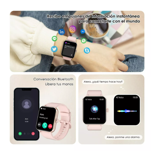 Foto 5 pulgar | Reloj Smartwatch Blackview R50 1.85 Smart Watch Reloj Inteligente Lcd Fitness Bluetooth Color De La Caja Rosa