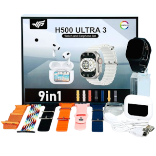 Foto 1 | Kit smartwatch H500 ultra con 7 correas de regalo audífonos bluetooth con pantalla táctil y GPS