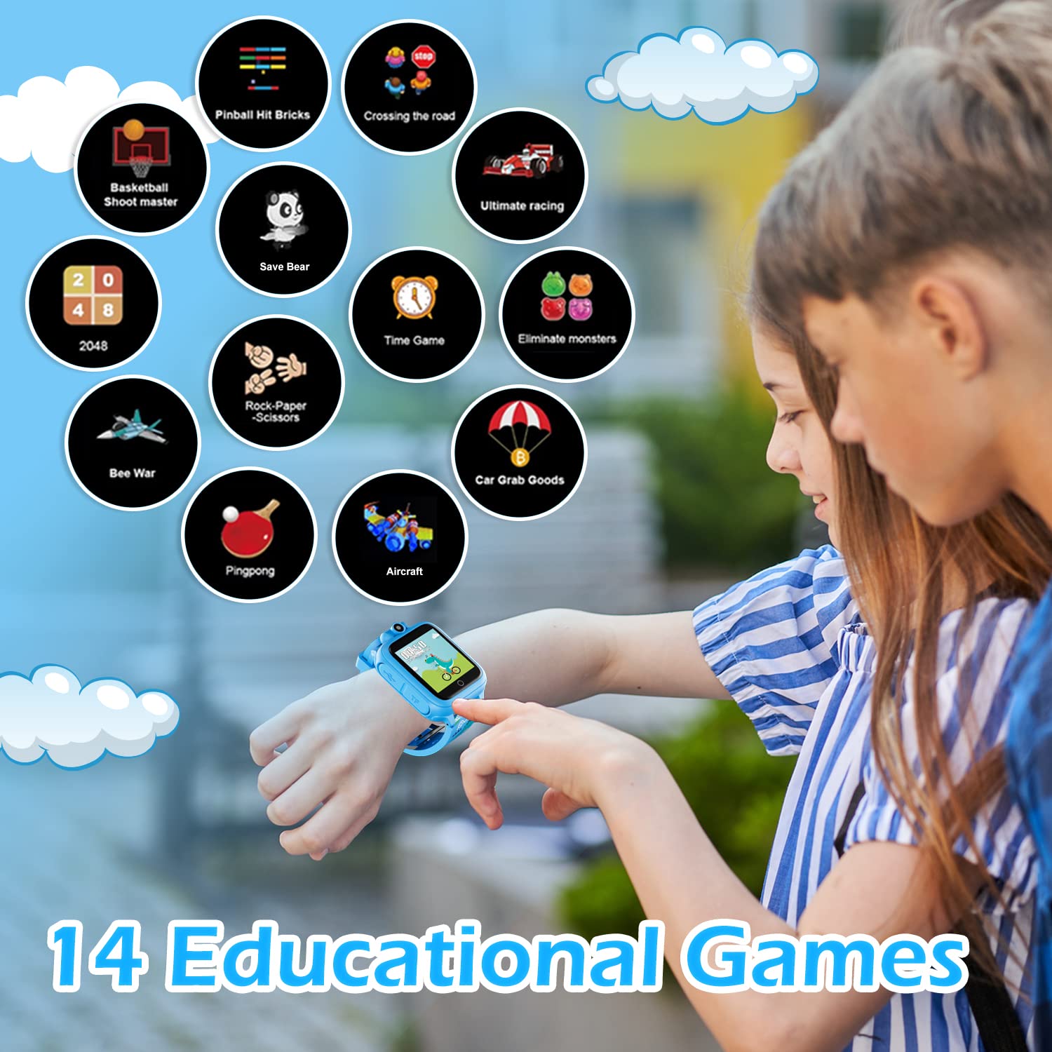 Foto 4 pulgar | Reloj Inteligente Contixo Kw01 Azul con Cámara Juegos Música para Niños - Venta Internacional