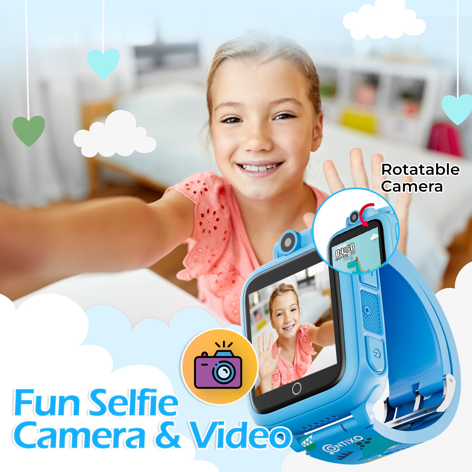 Foto 5 pulgar | Reloj Inteligente Contixo Kw01 Azul con Cámara Juegos Música para Niños - Venta Internacional
