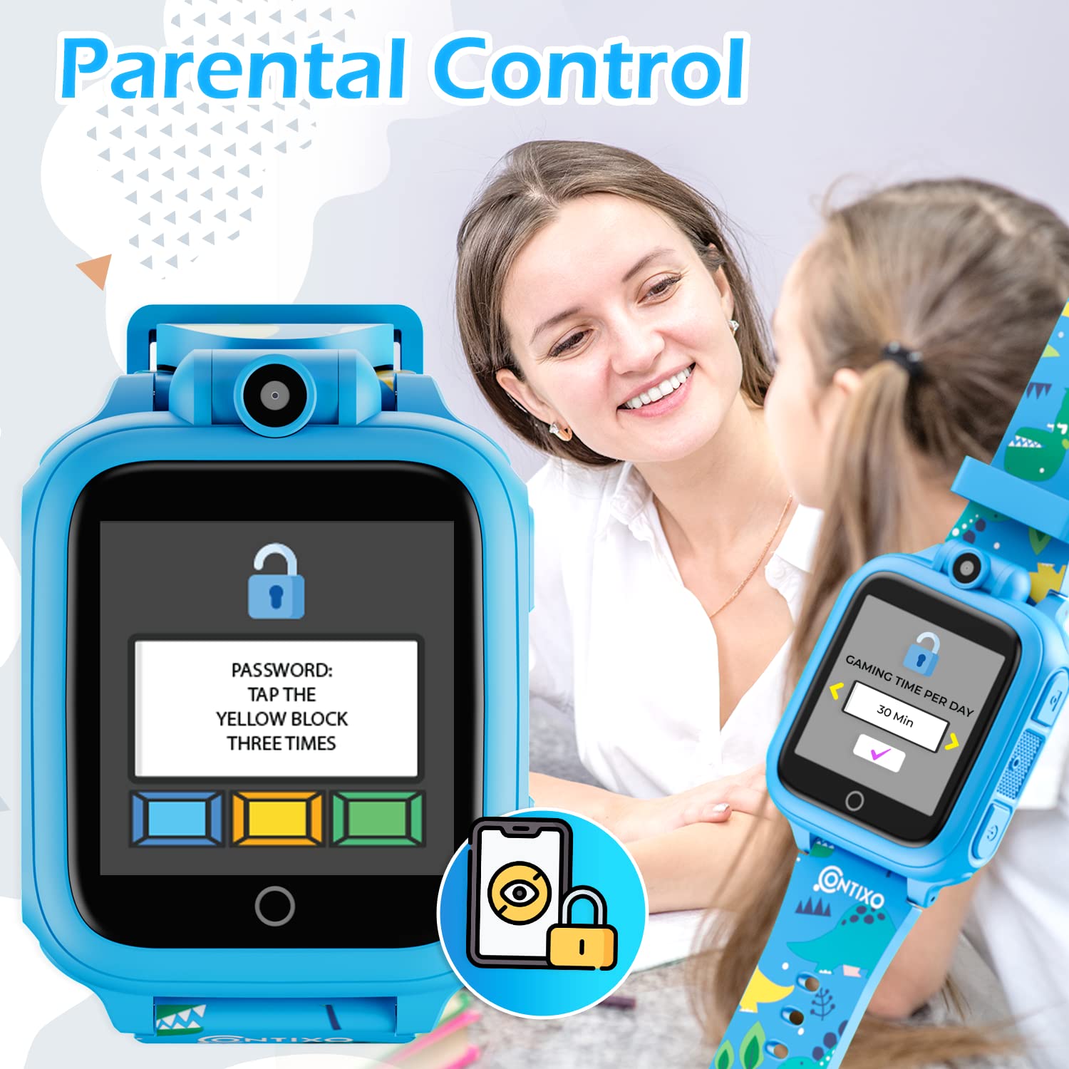Foto 6 pulgar | Reloj Inteligente Contixo Kw01 Azul con Cámara Juegos Música para Niños - Venta Internacional