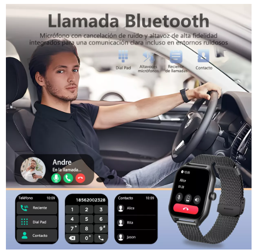 Foto 3 pulgar | Smartwatch Negro 1.85 " Llamada Bluetooth para Mujer