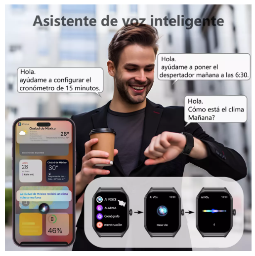 Foto 4 pulgar | Smartwatch Negro 1.85 " Llamada Bluetooth para Mujer