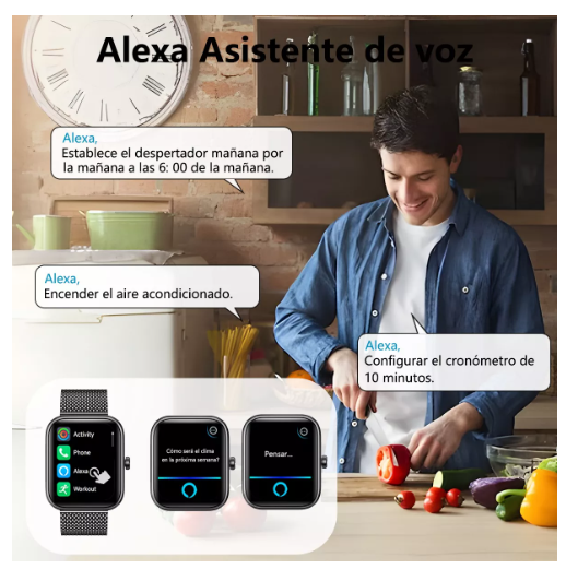 Foto 4 pulgar | Smartwatch Wünd Negro Alexa