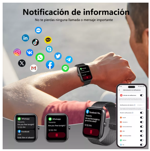 Foto 5 pulgar | Smartwatch Wünd Negro Alexa