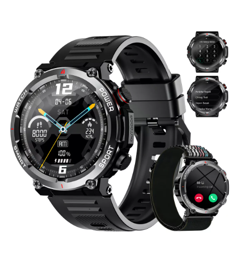 Smartwatch Táctico Wünd Correa Negra Deportiva Resistente al Agua IP68