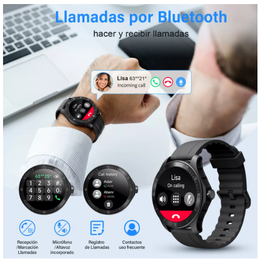 Foto 3 pulgar | Smartwatch Wünd para Hombre Bluetooth Llamadas Alexa