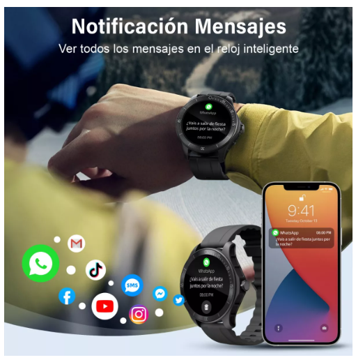 Foto 5 pulgar | Smartwatch Wünd para Hombre Bluetooth Llamadas Alexa